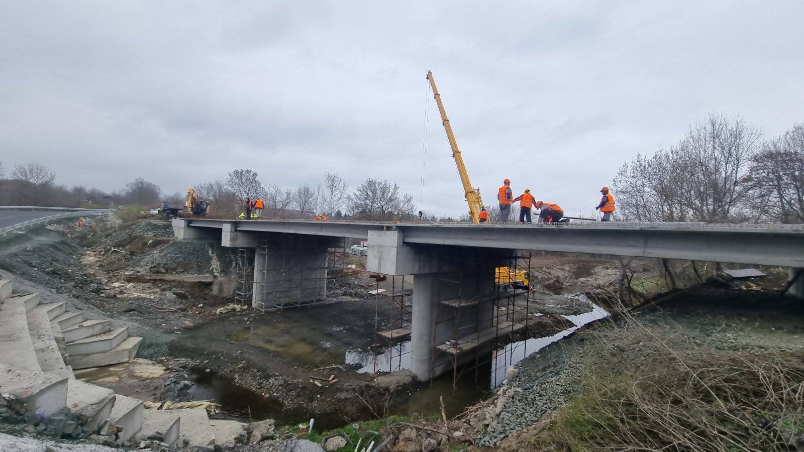 Строеж на моста по пътя между Царево и Ахтопол